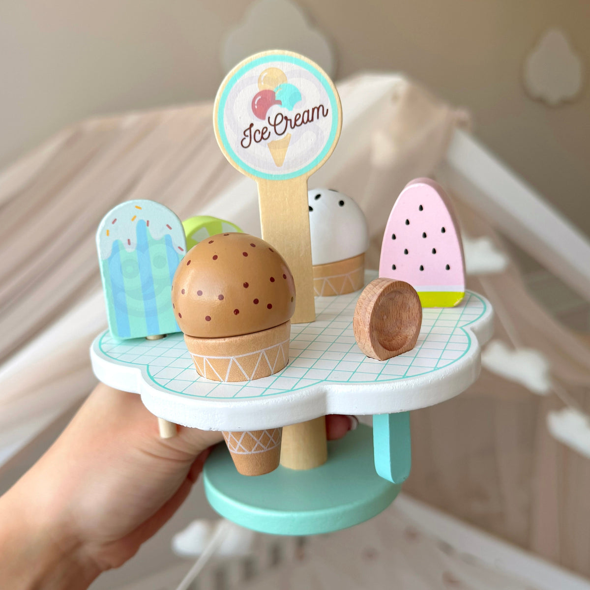 Tooky Toy magnētiskais saldējums – magnētiskas bumbiņas uz radziņiem