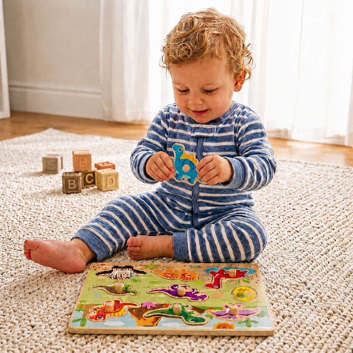 Tooky Toy dinozauru puzle – dinozauru detaļas ar rokturiem