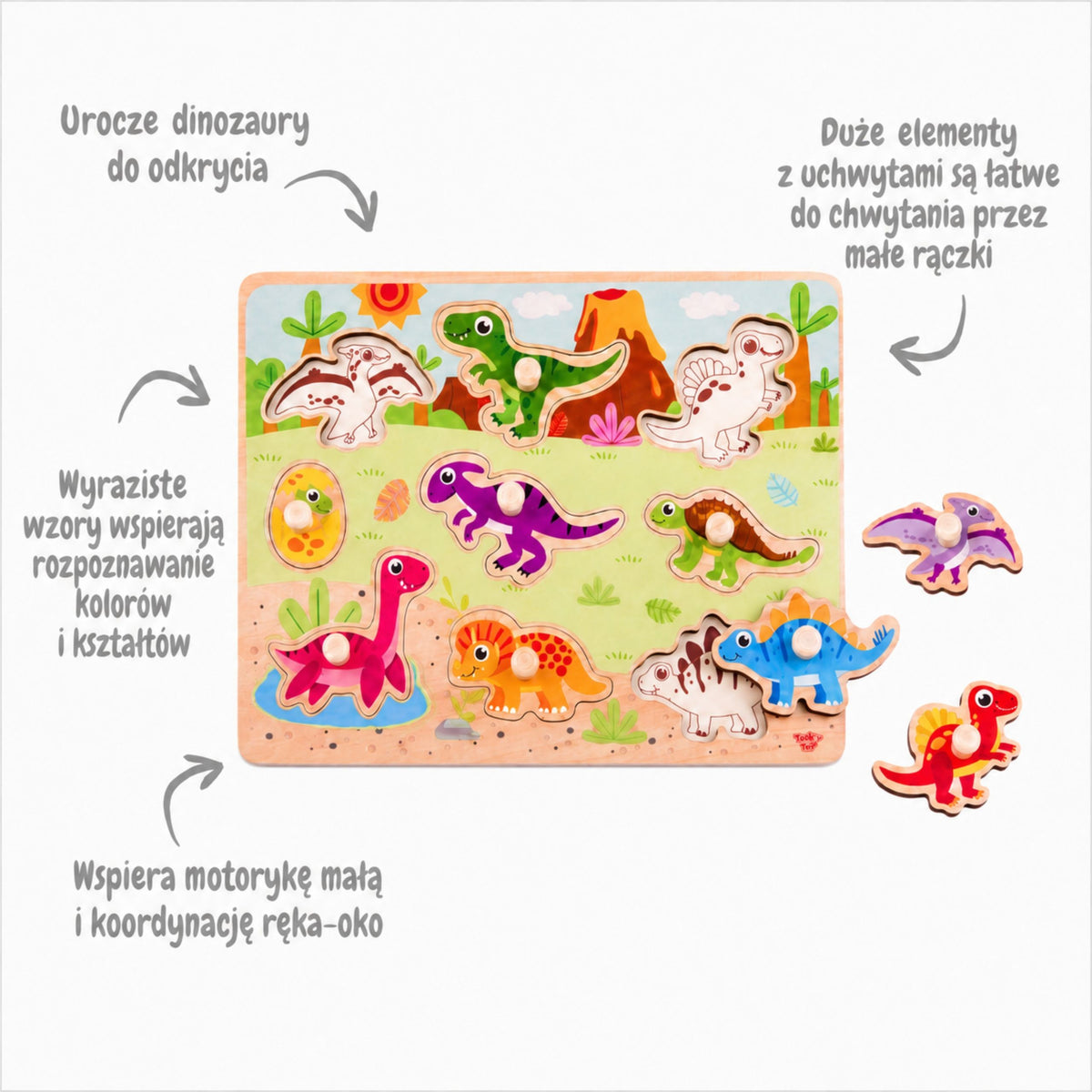 Tooky Toy dinozauru puzle – šķiļoša ola bērniem