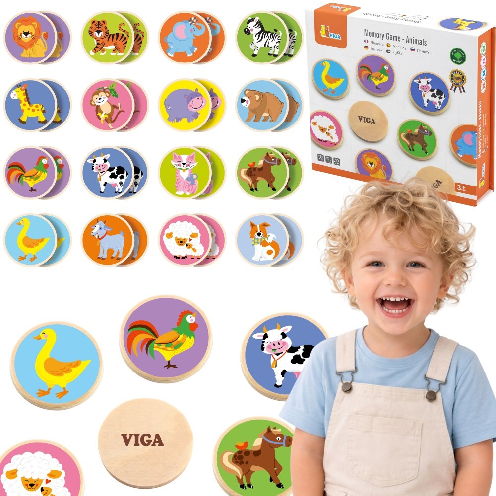 Viga Animal Memory Game, 16 Pairs for kids