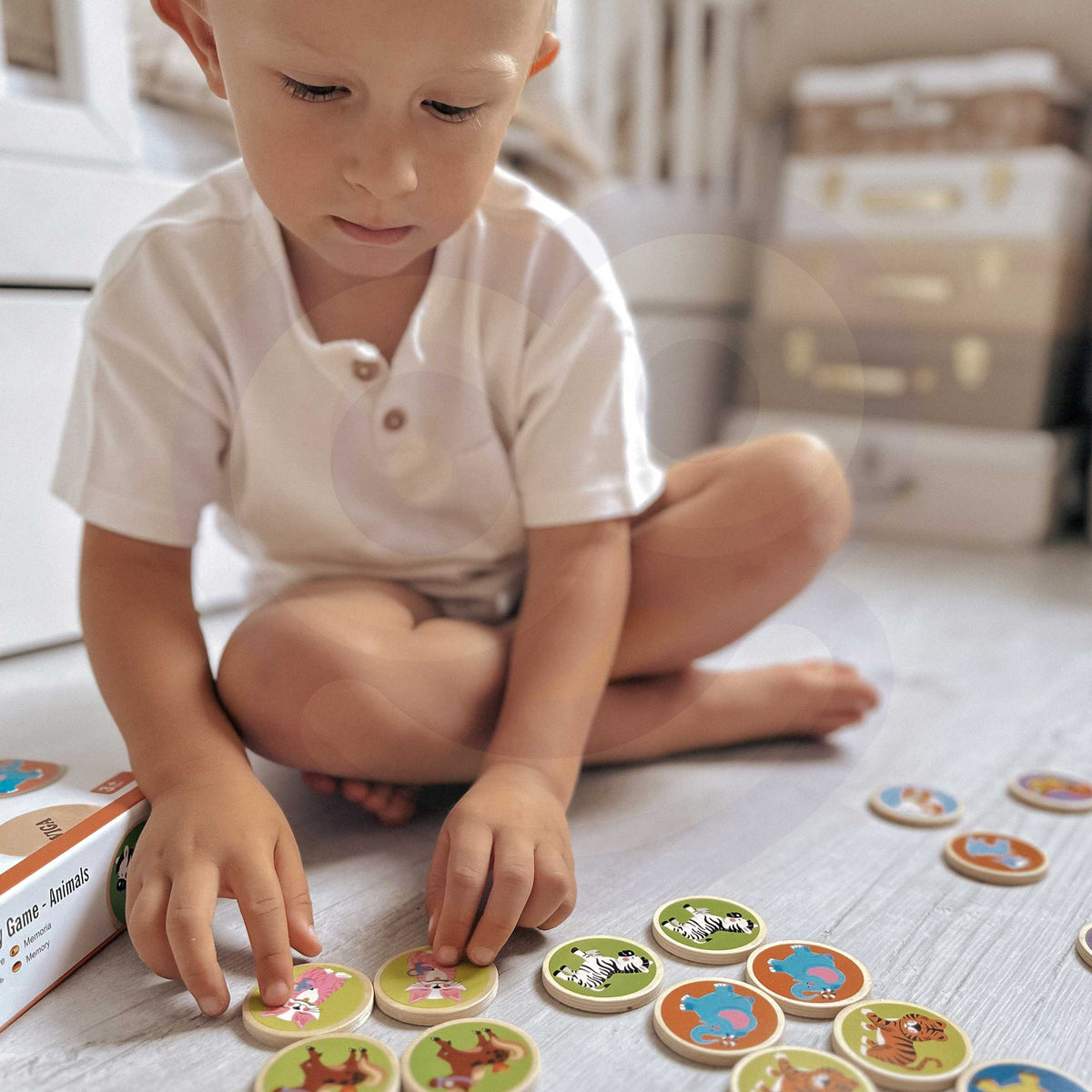Viga animal memory game – tokens laid out face down