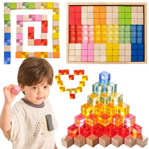 Viga Wooden and Acrylic Light Blocks, 108 pcs