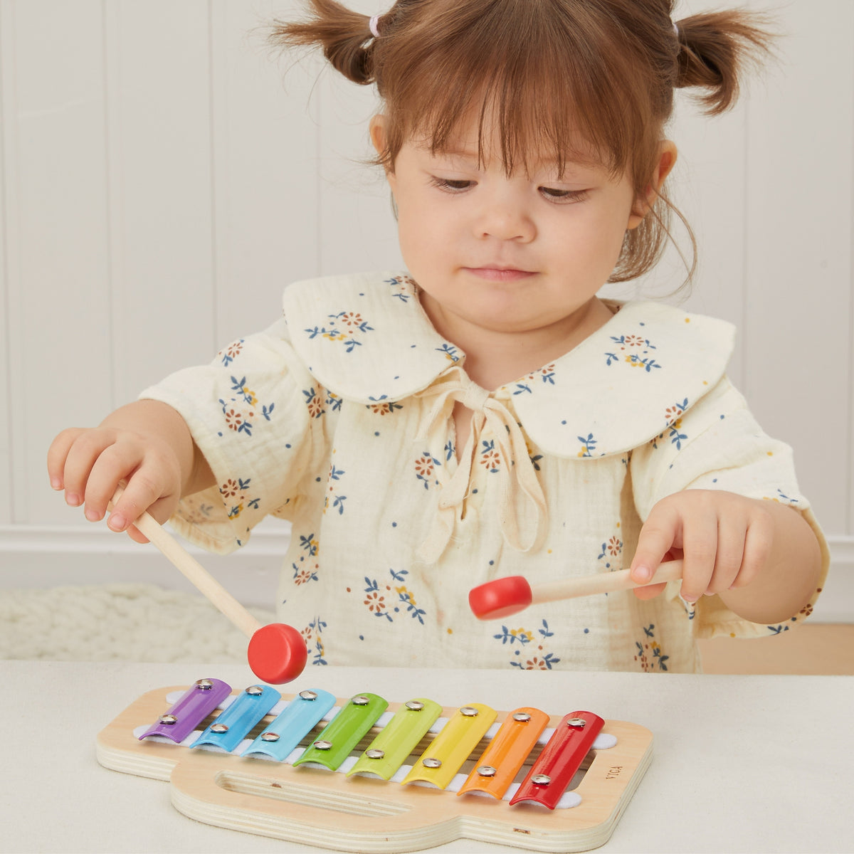 Viga rainbow xylophone – mallet storage for kids