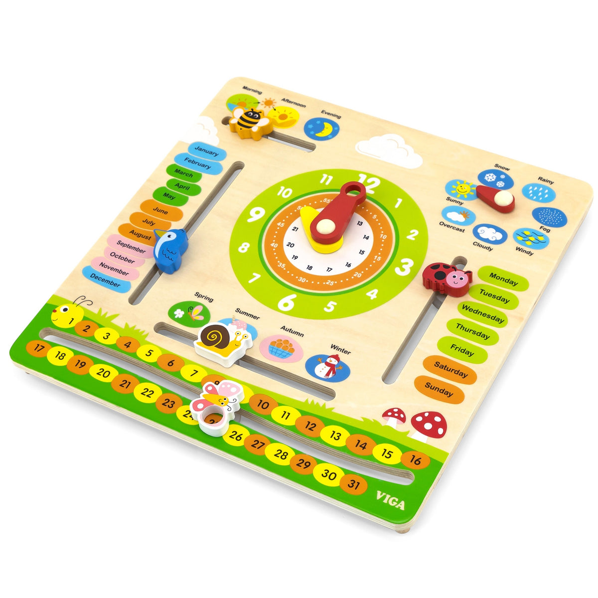 Viga learning calendar – moving pieces for kids