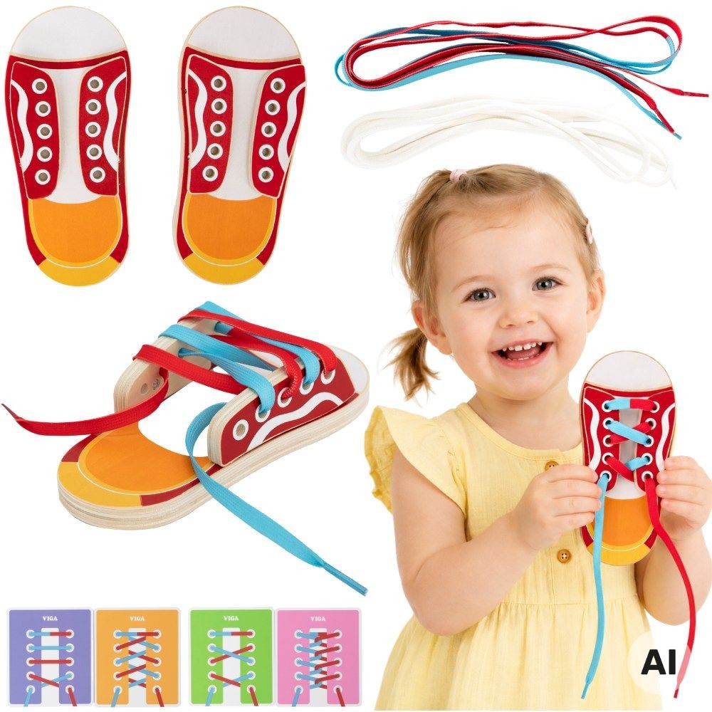 Viga Wooden Shoe Lacing and Bow Tying Trainer