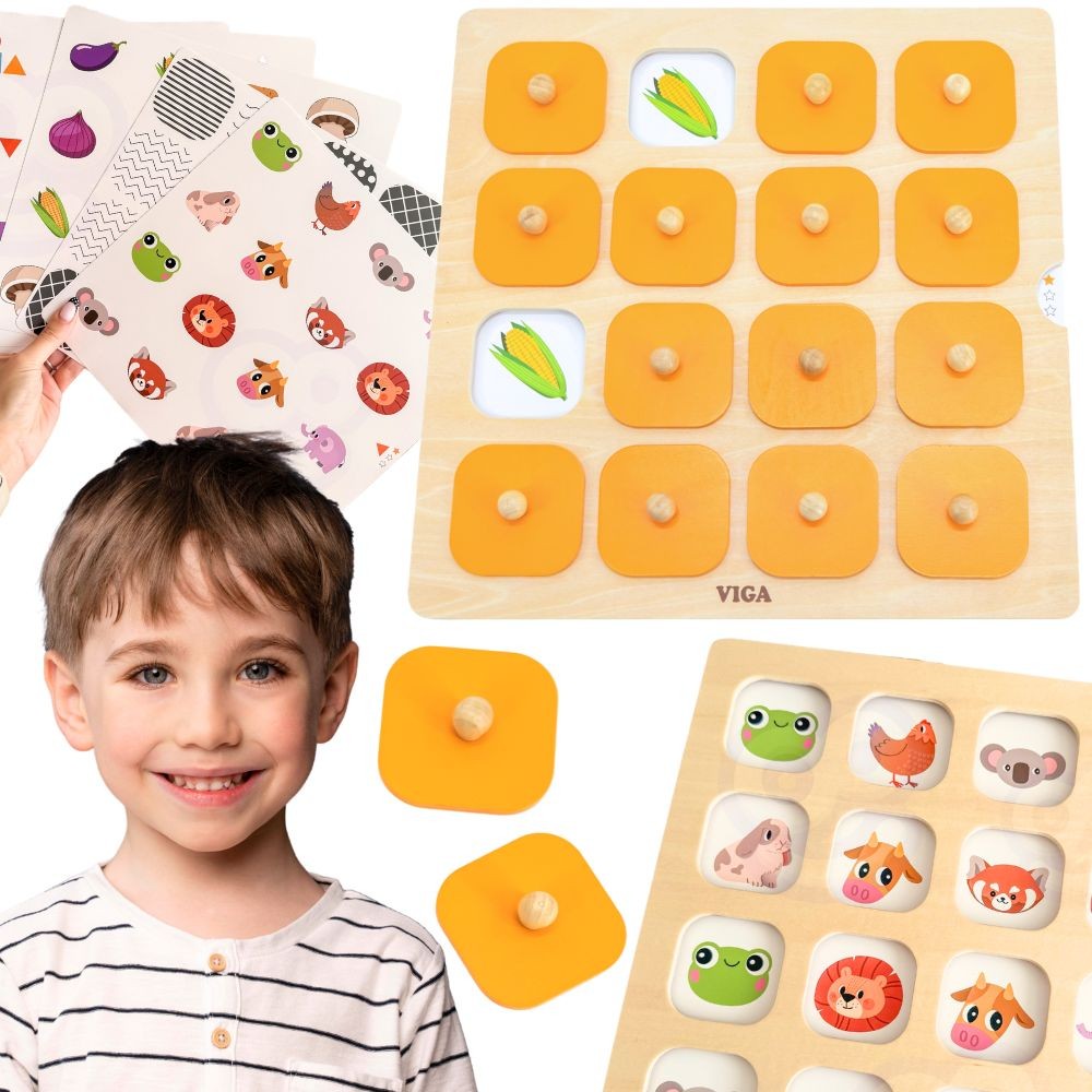 Viga Wooden Lift-the-Flap Memory Game with 10 Cards