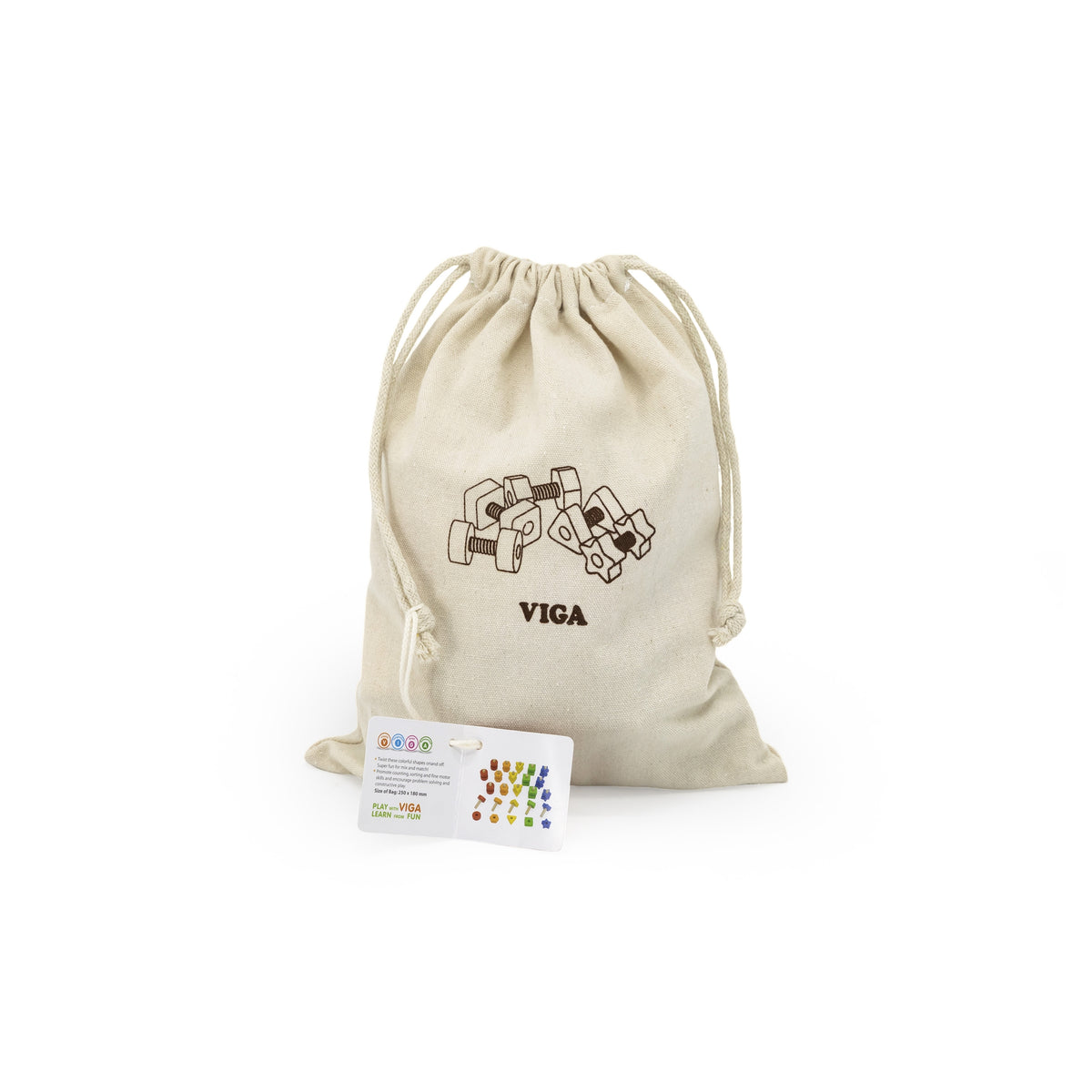 Viga nuts and bolts bag – toddler twisting a nut