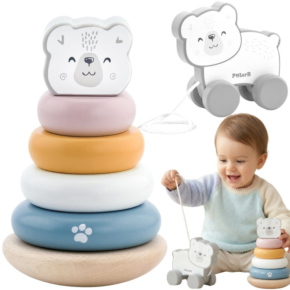Viga PolarB Polar Bear Stacker and Pull-Along Set