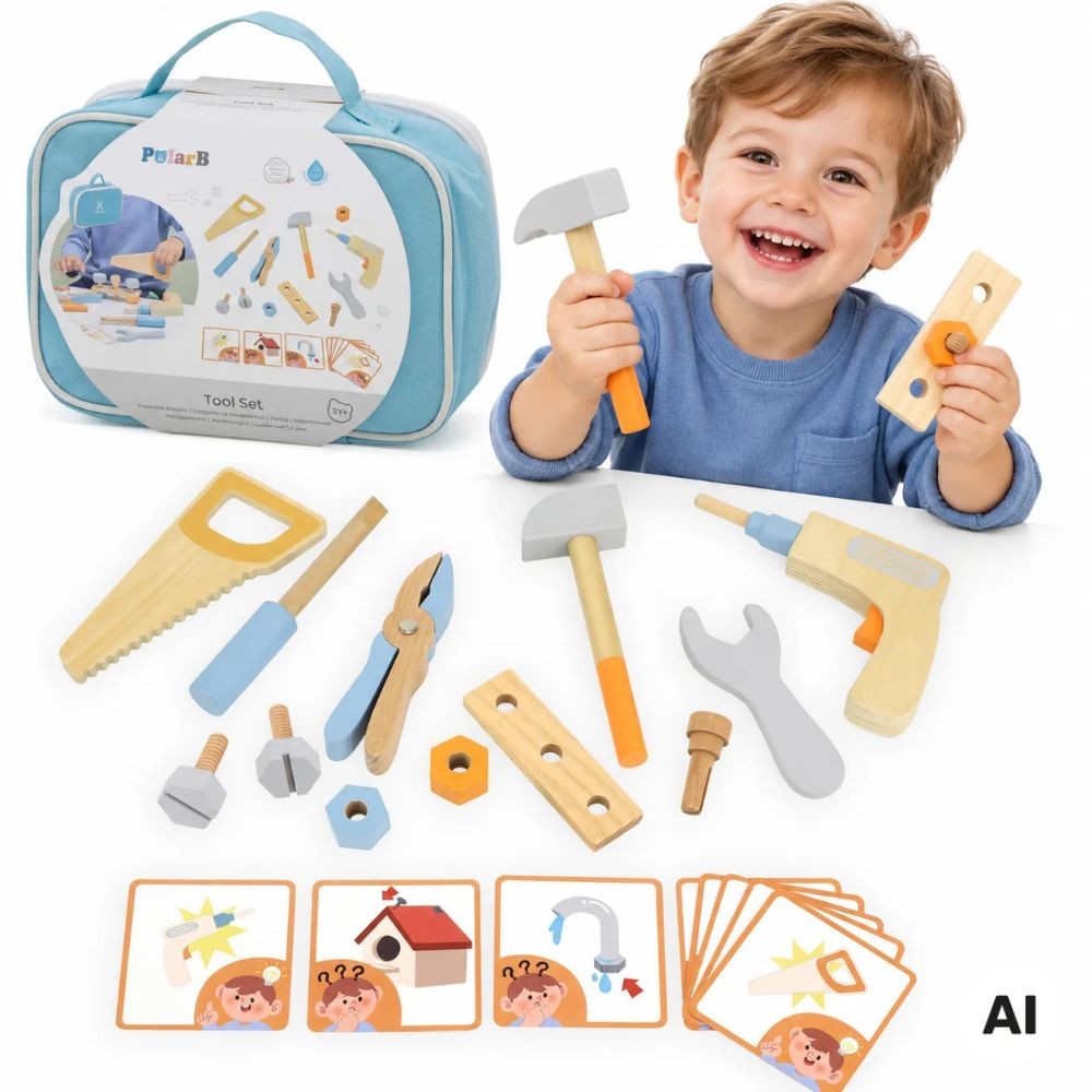 Viga PolarB Wooden Tool Bag for Little Handyman