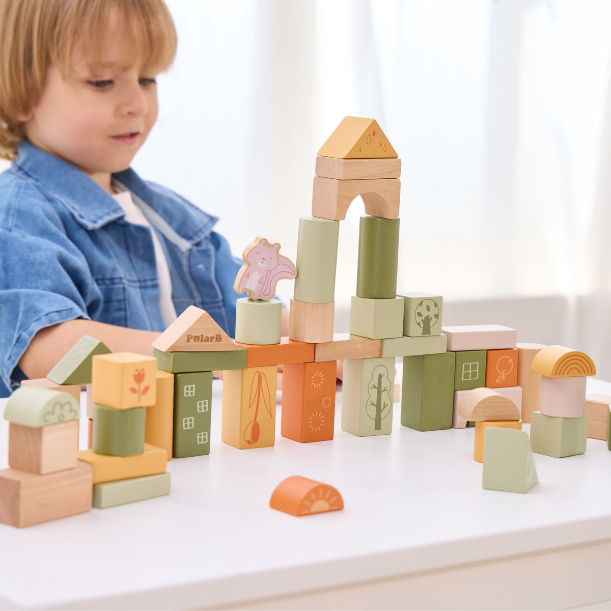 Viga PolarB animal blocks 50 – building-shaped pieces