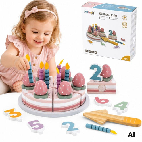 Viga PolarB koka dzimšanas dienas torte ar cipariem