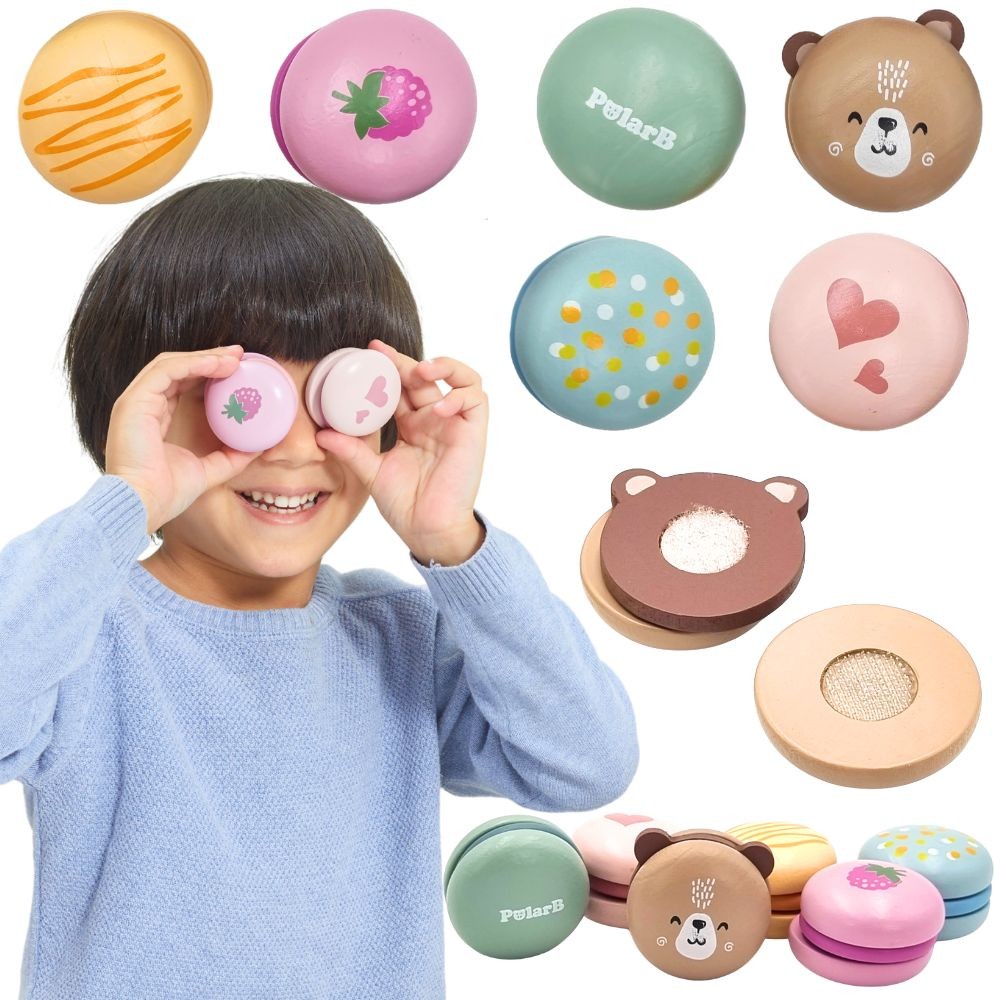 Viga PolarB Wooden Macarons with Velcro, 6 pcs