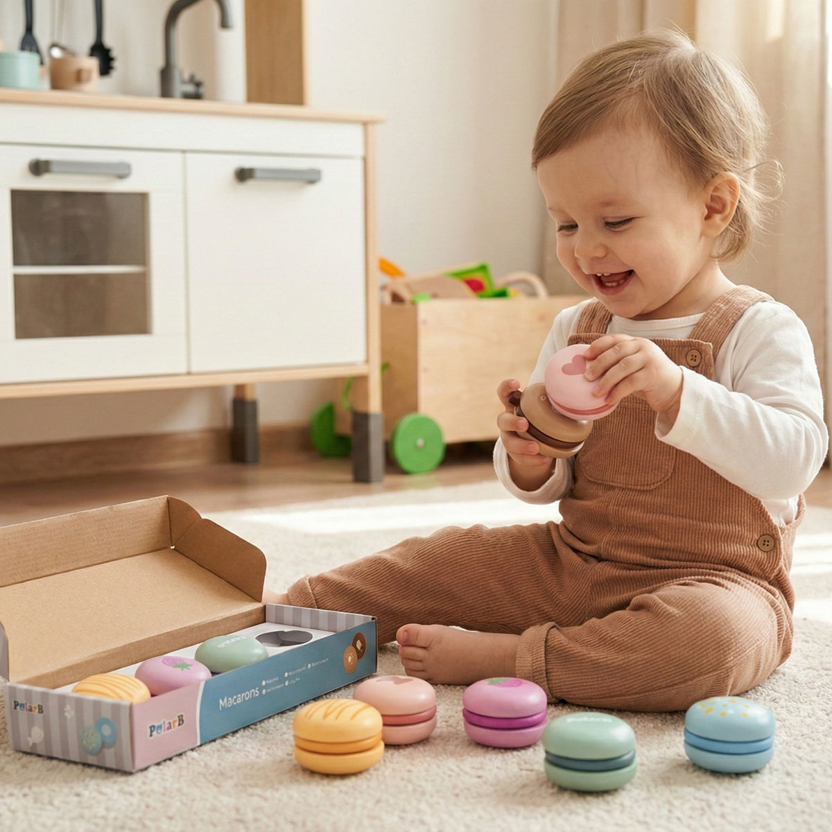 Viga PolarB wooden macarons – macaron halves joined with Velcro