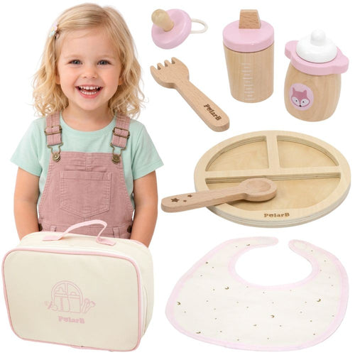 Viga PolarB doll feeding set in a zipped bag