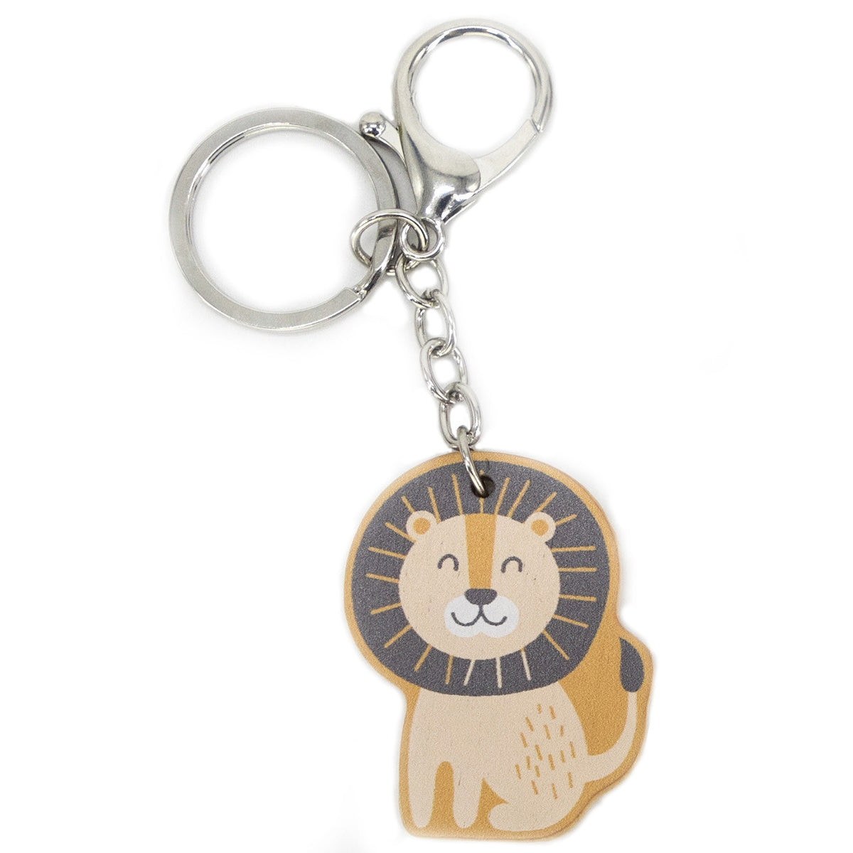 Viga PolarB wooden keychain with a lion motif