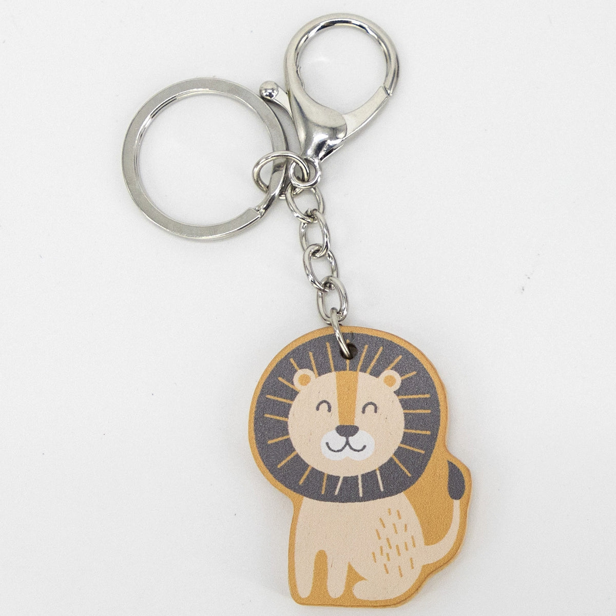 Wooden lion keychain – clips onto a school bag