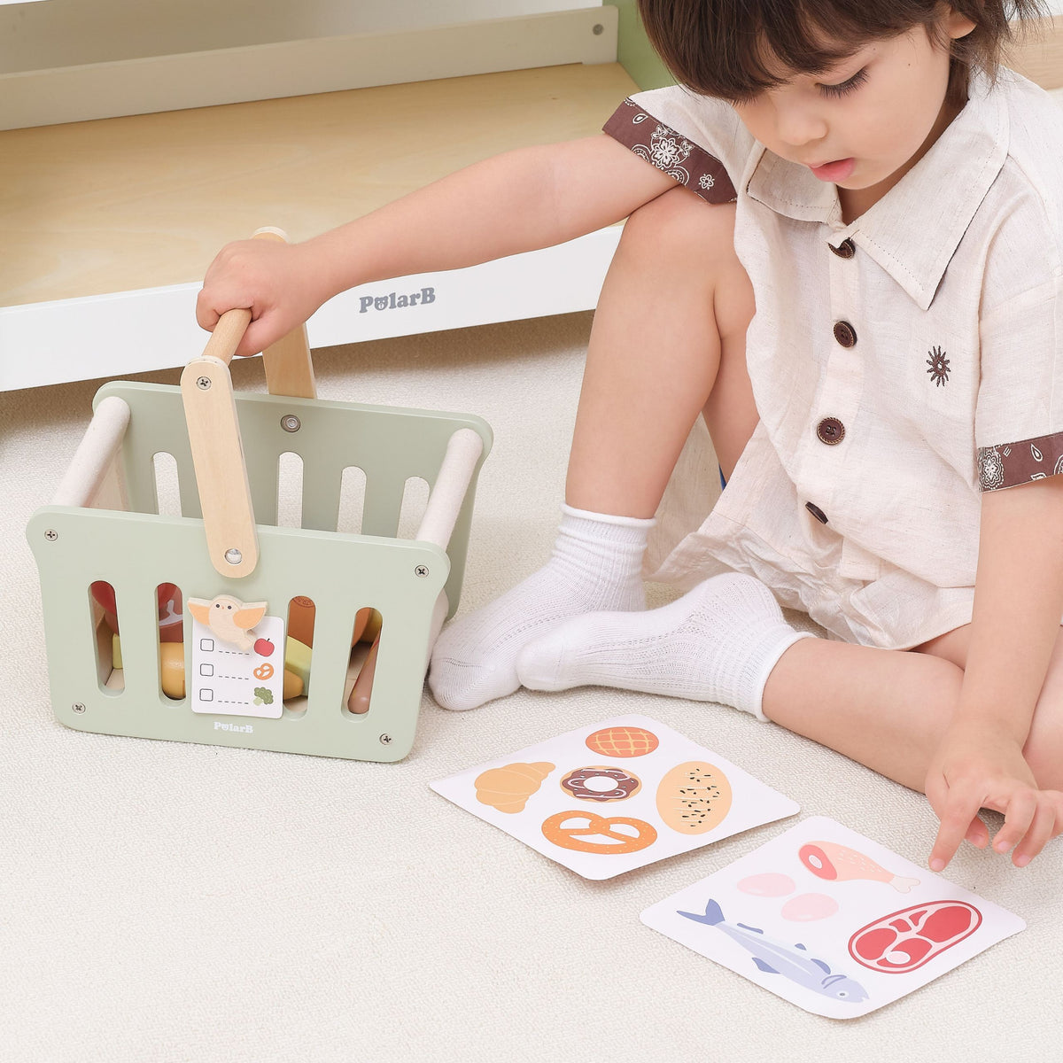 Viga PolarB shopping basket – basket with canvas sides