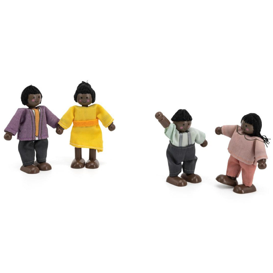 Wooden doll figures with movable arms and legs