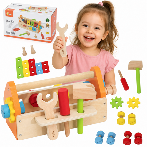 Viga PolarB Wooden Tool Box with Slats and Pegs