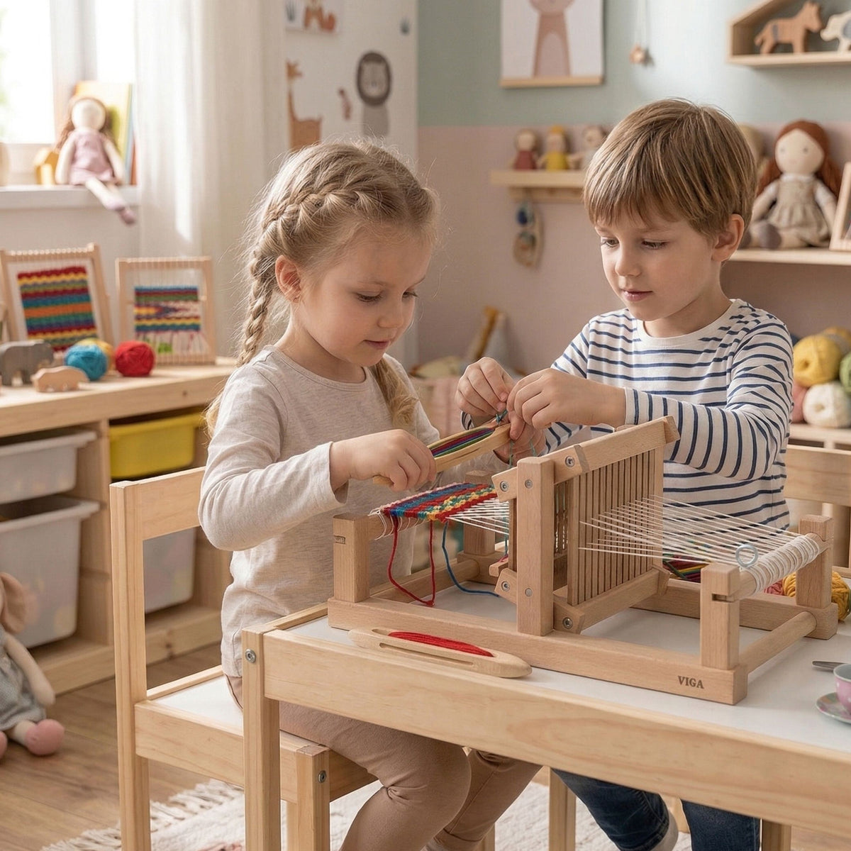 Viga wooden weaving loom – loom with yarn