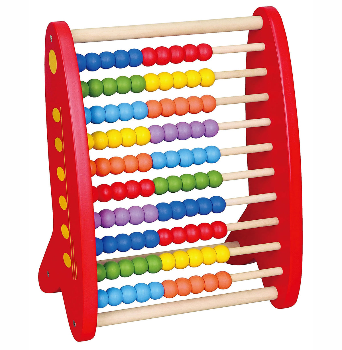 Rows of colourful wooden beads for counting and adding