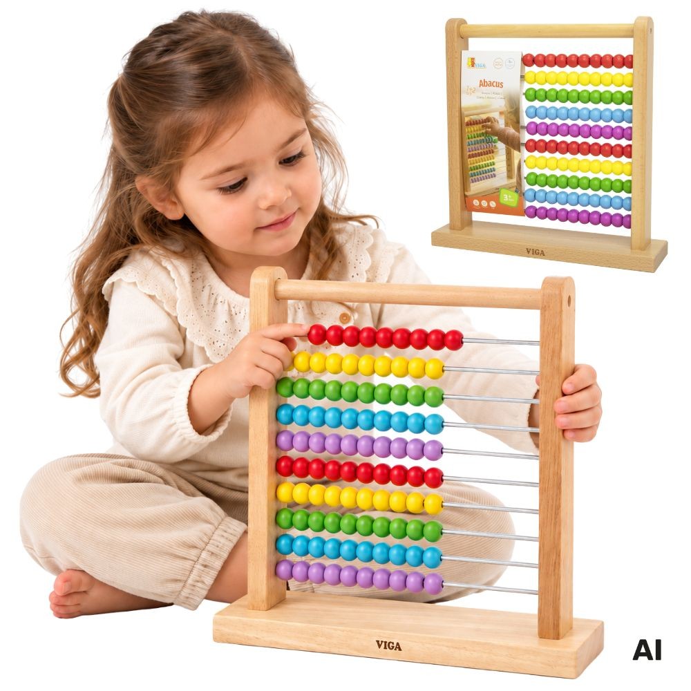 Viga Wooden Abacus with 100 Beads for kids