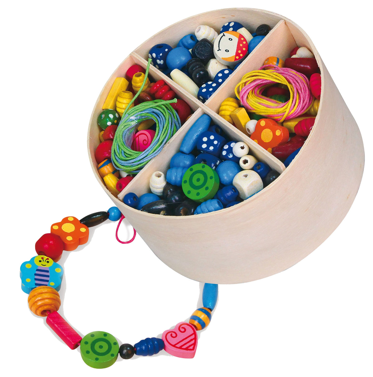 Viga wooden bead set – child stringing beads