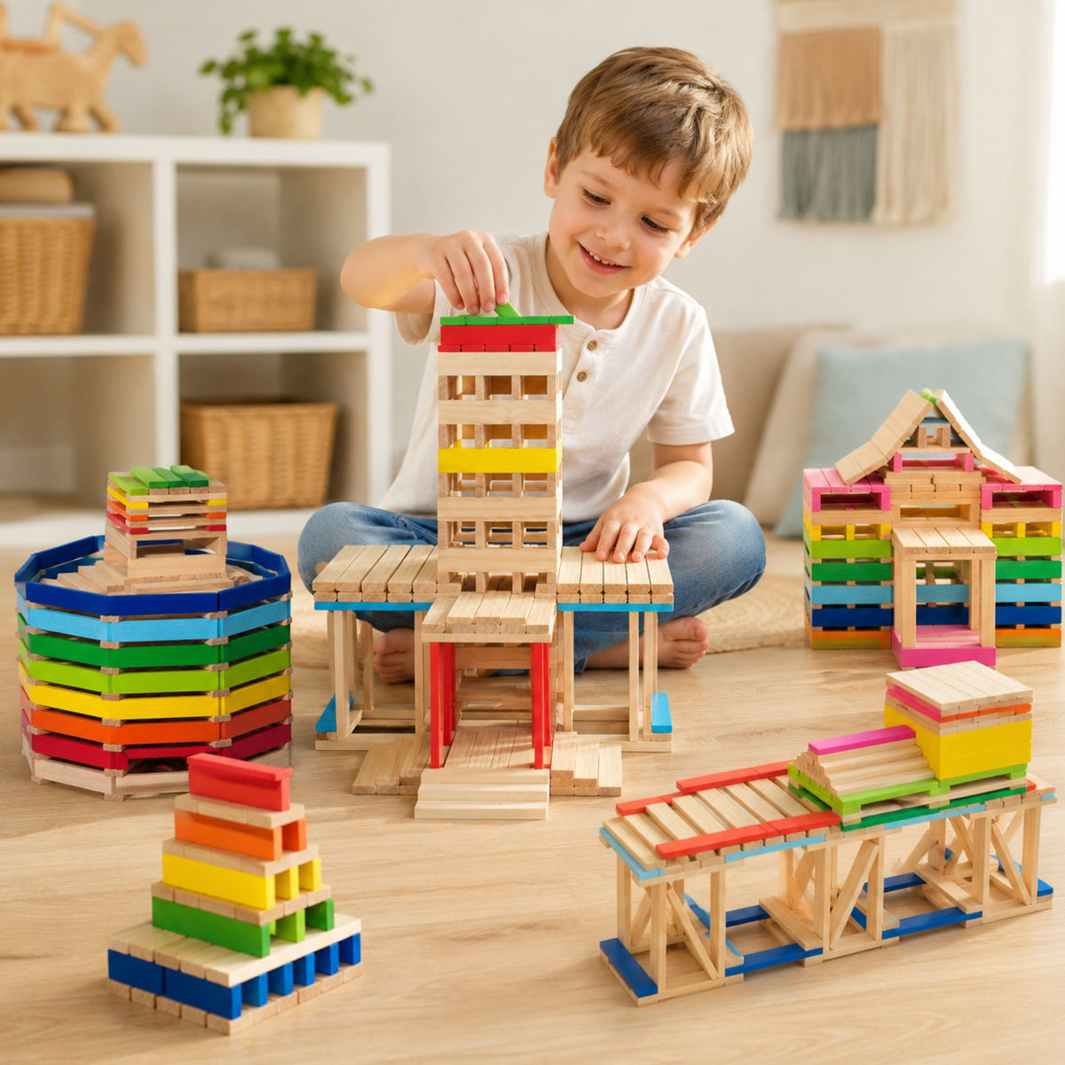 Viga wooden town blocks 250 – city built from blocks
