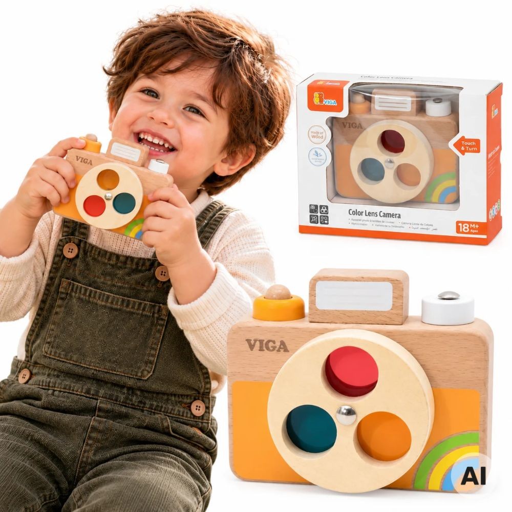 Viga Wooden Toy Camera with Colour Filters