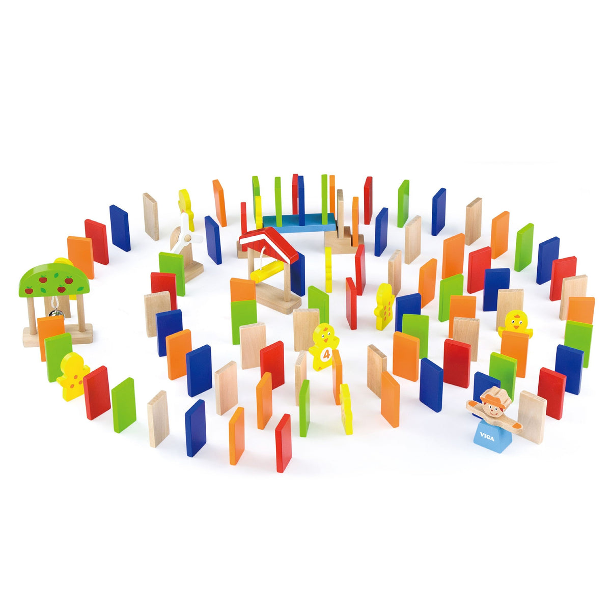 Viga wooden domino run – pattern cards for kids