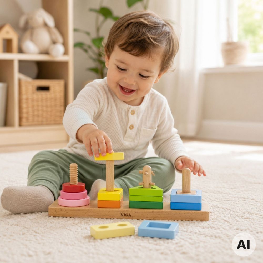 Viga geometric sorter – four pegs for kids