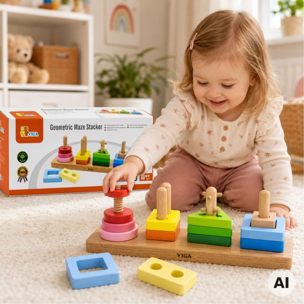 Viga geometric sorter – twelve shaped blocks
