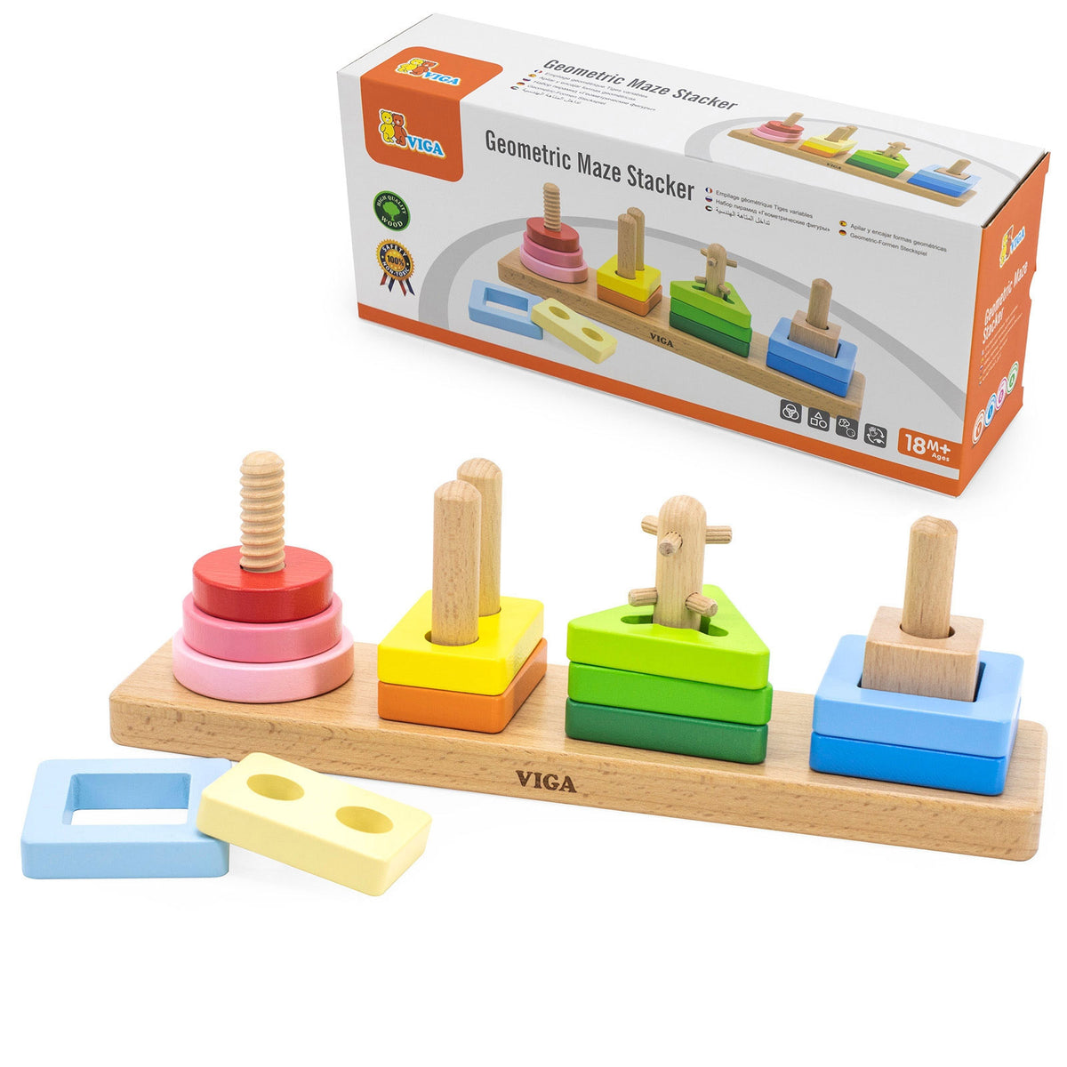 Viga geometric sorter – toddler fitting a block
