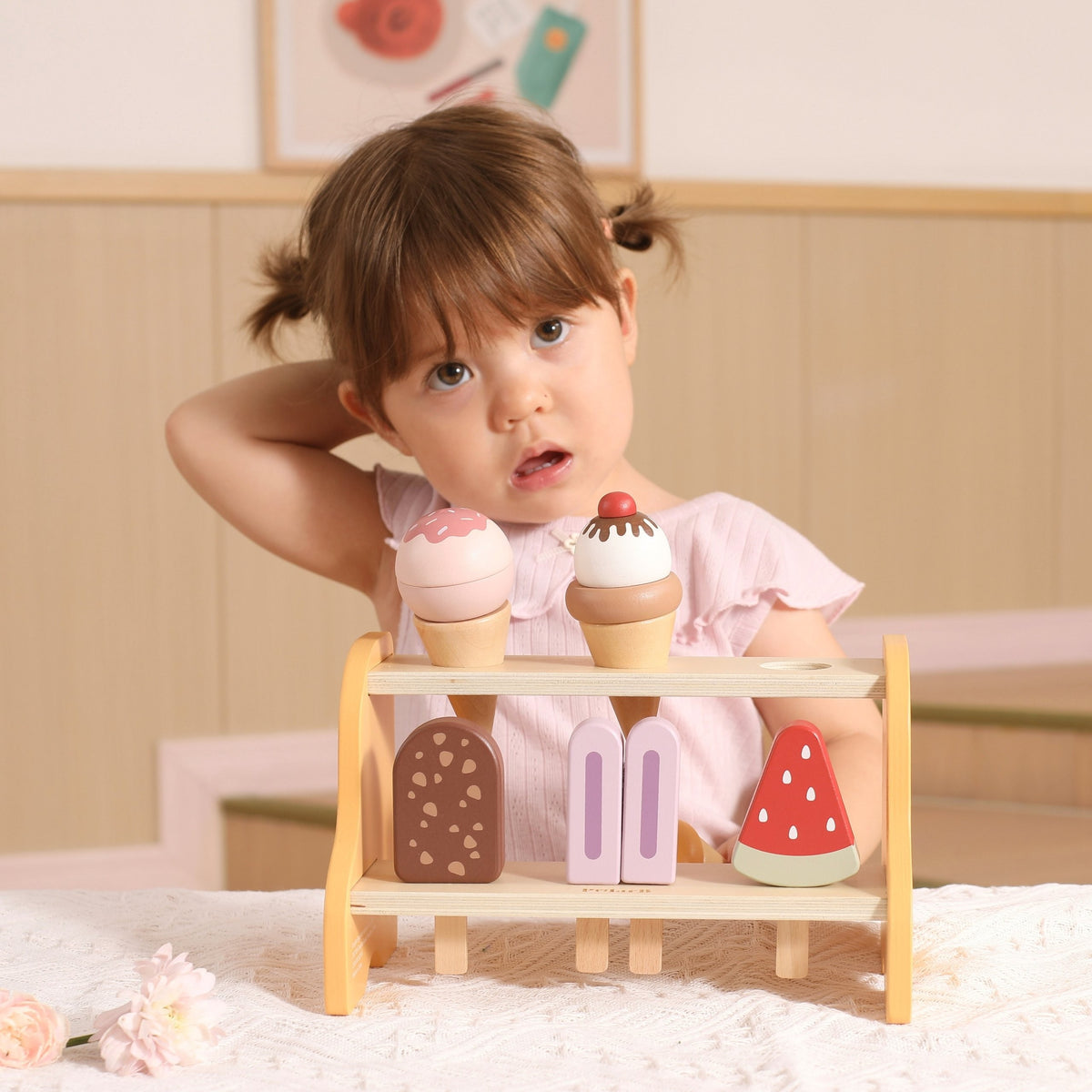 Viga wooden ice cream stand – two-tier stand