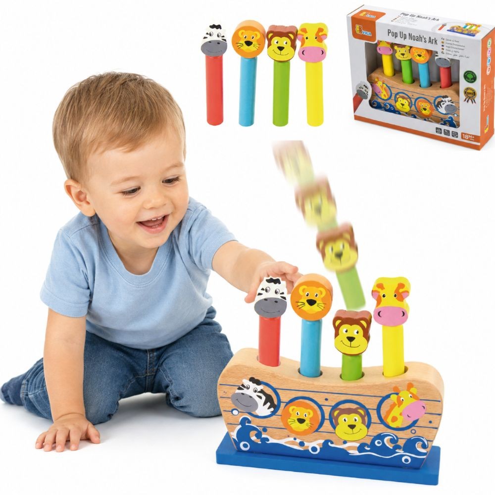 Viga Wooden Jumping Animals Noah's Ark Game