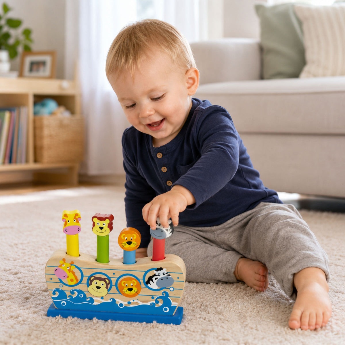Viga jumping animals Noah's Ark – giraffe, monkey, lion and zebra