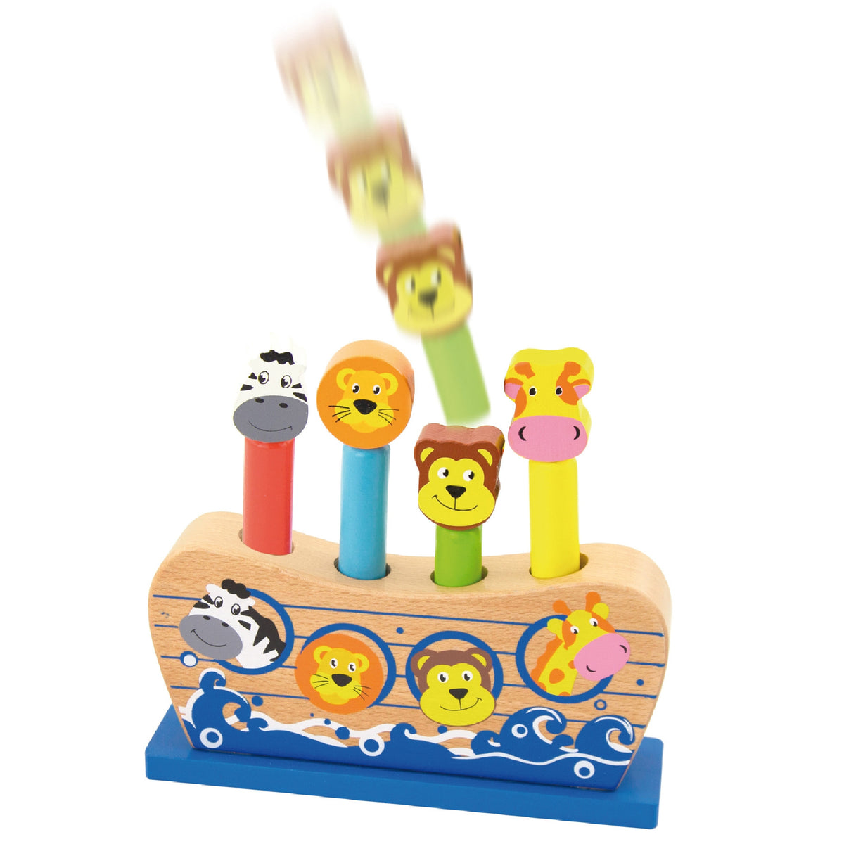 Viga jumping animals Noah's Ark – ark-shaped wooden base