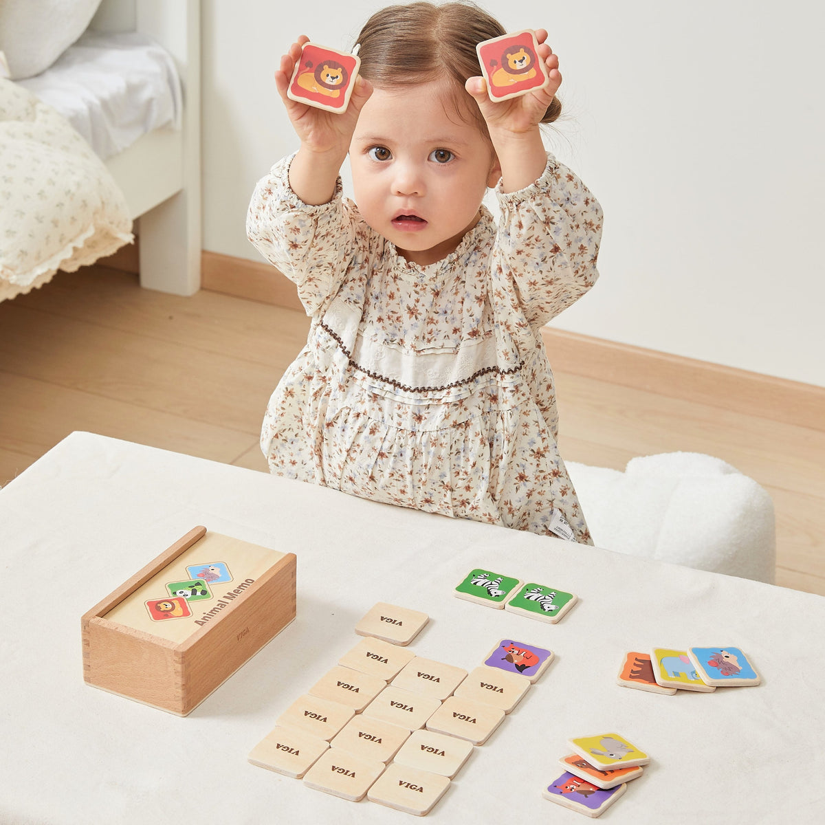 Viga Memo Animals game – animal tiles face up