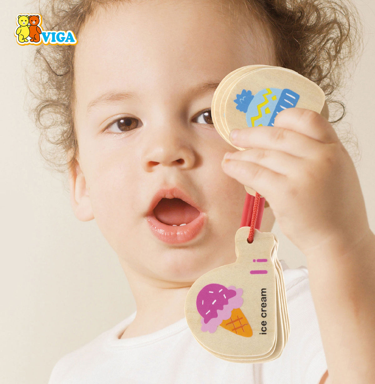 Viga wooden ABC book – wooden pages on string