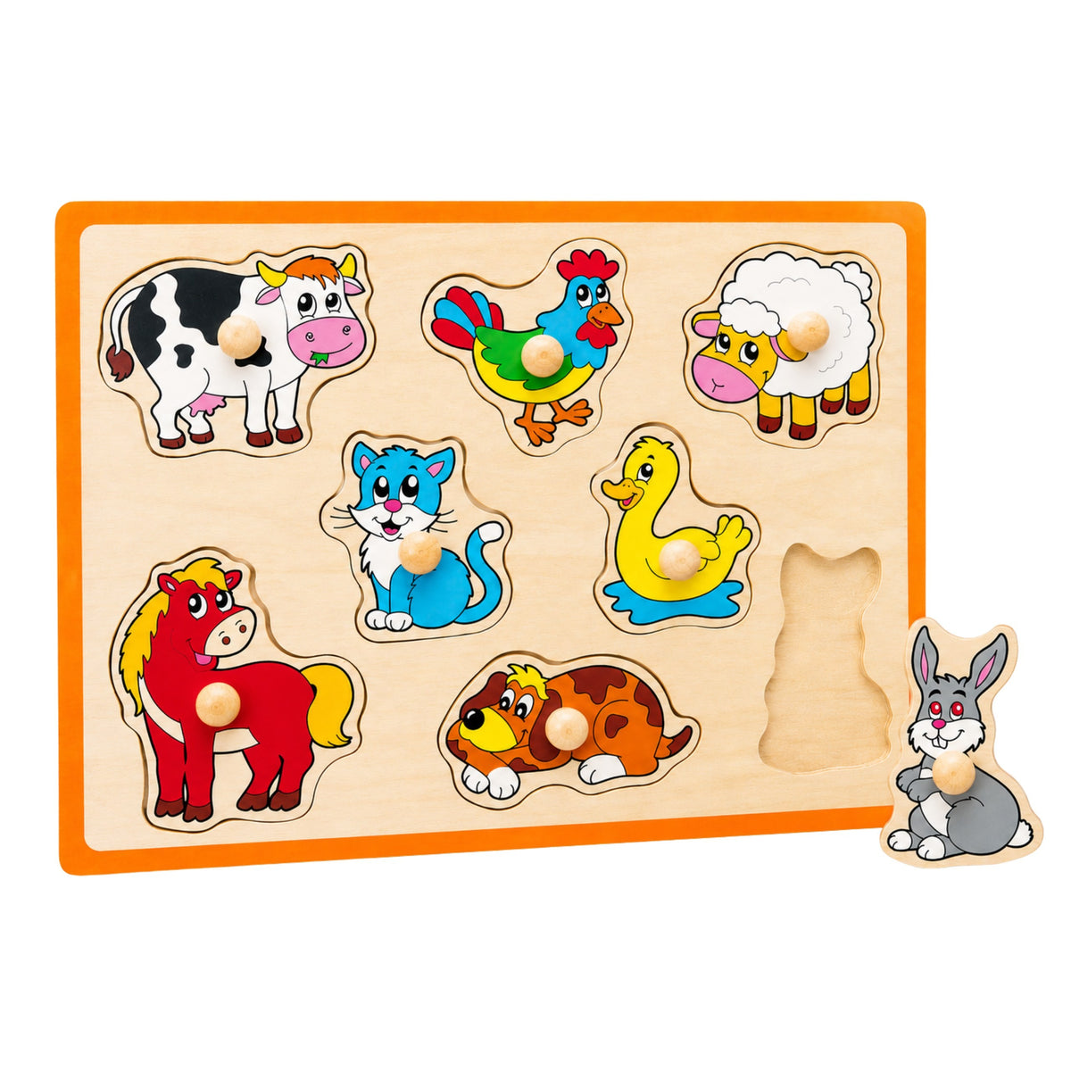 Viga farm animal peg puzzle – pieces with pegs