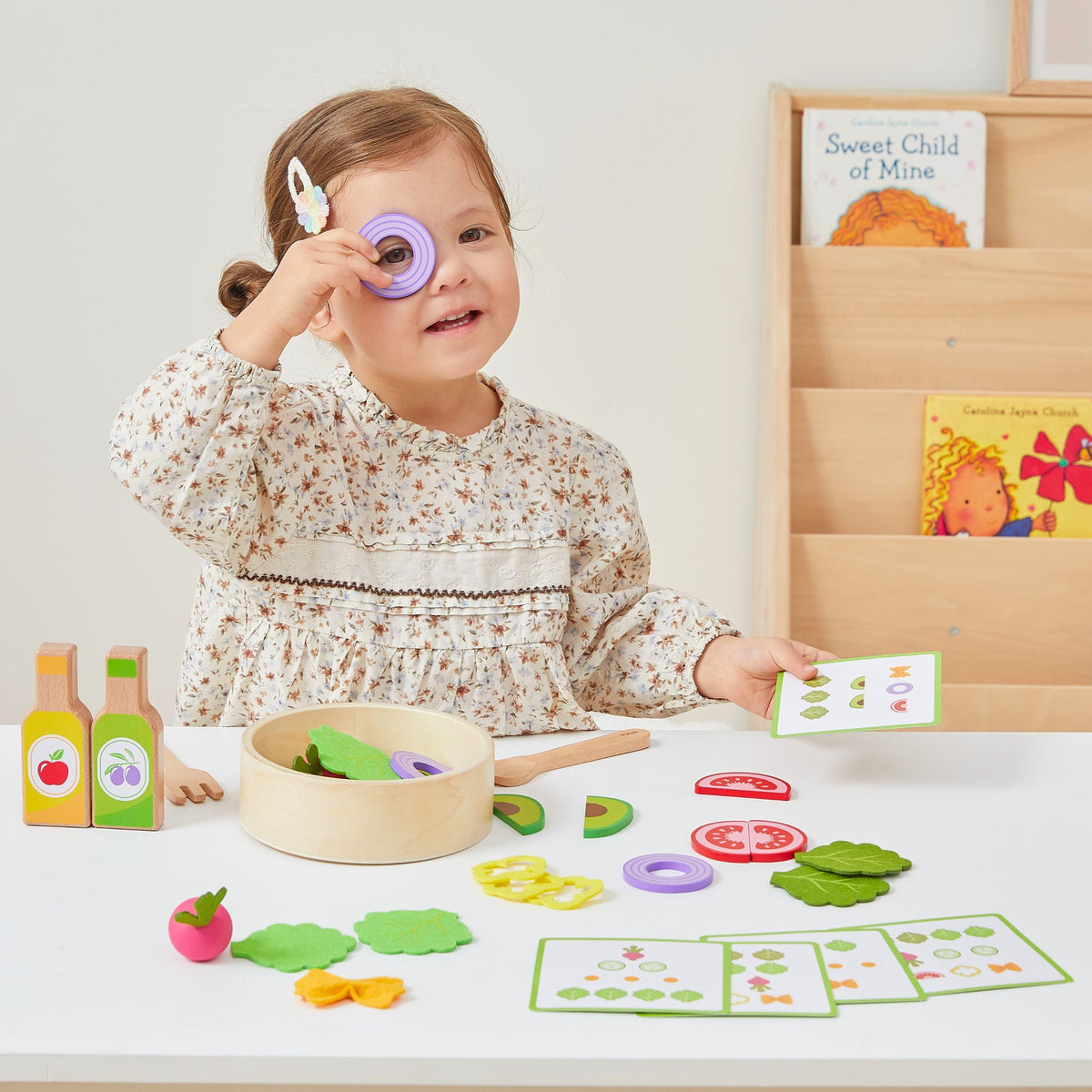 Viga wooden salad set – salad bowl for kids