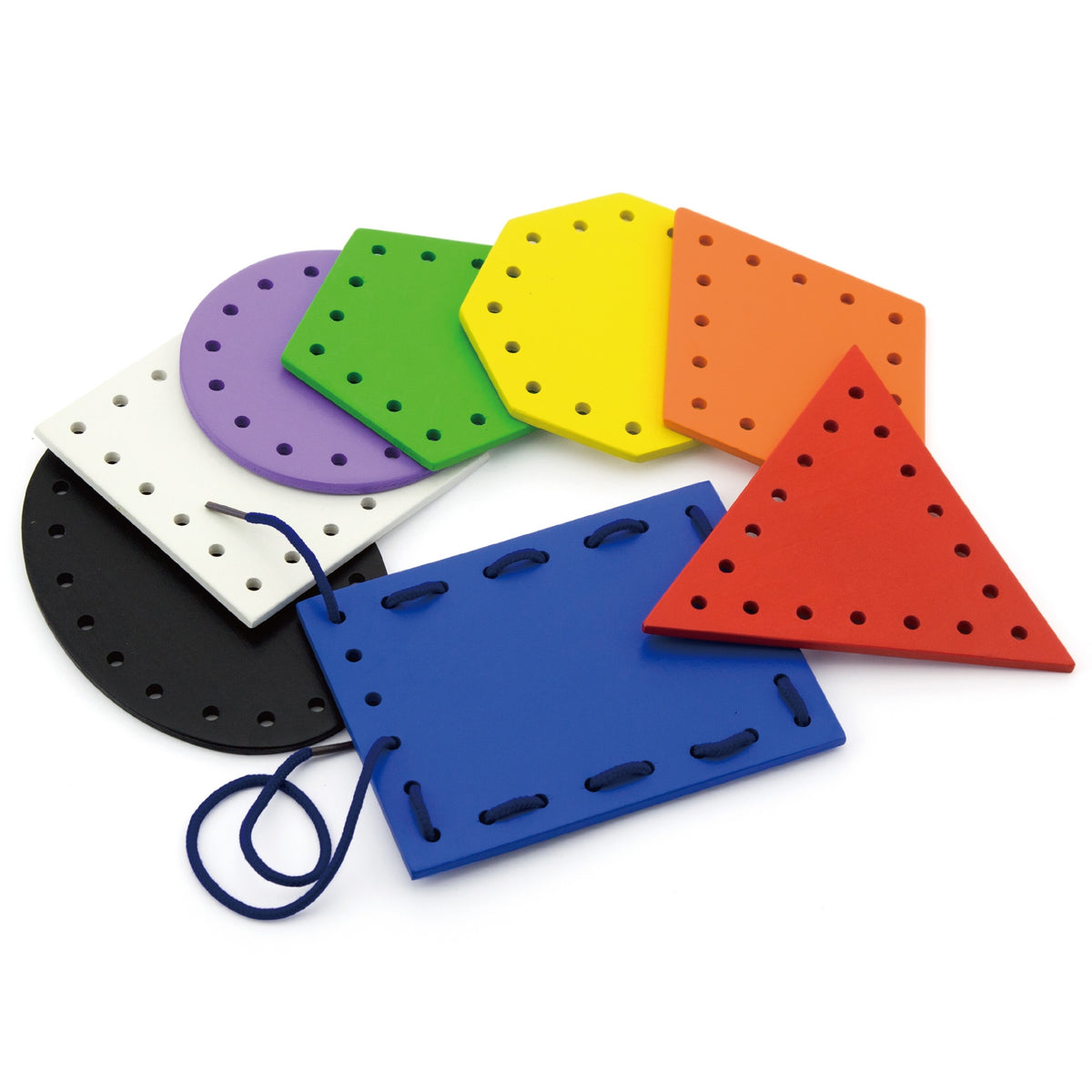 Viga Wooden Lacing Shapes, 8 Shapes and Laces