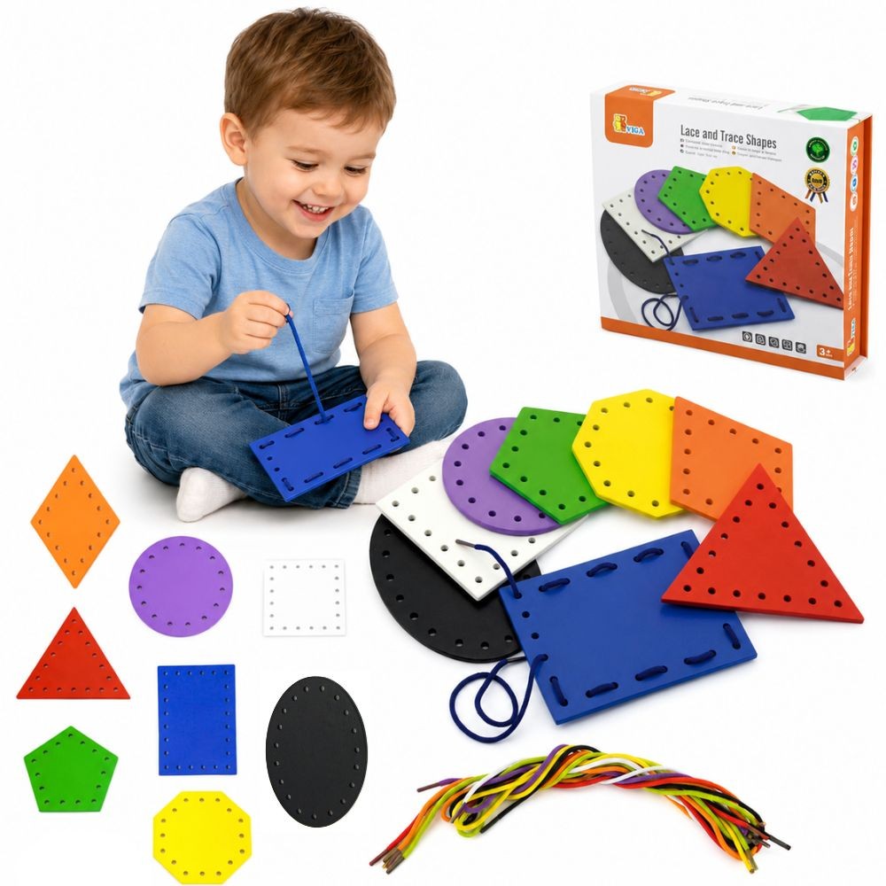 Viga lacing shapes – cut-out shapes for kids