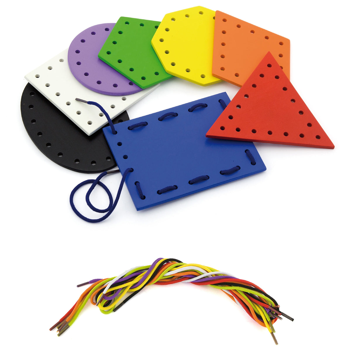 Viga lacing shapes – matched colours for kids