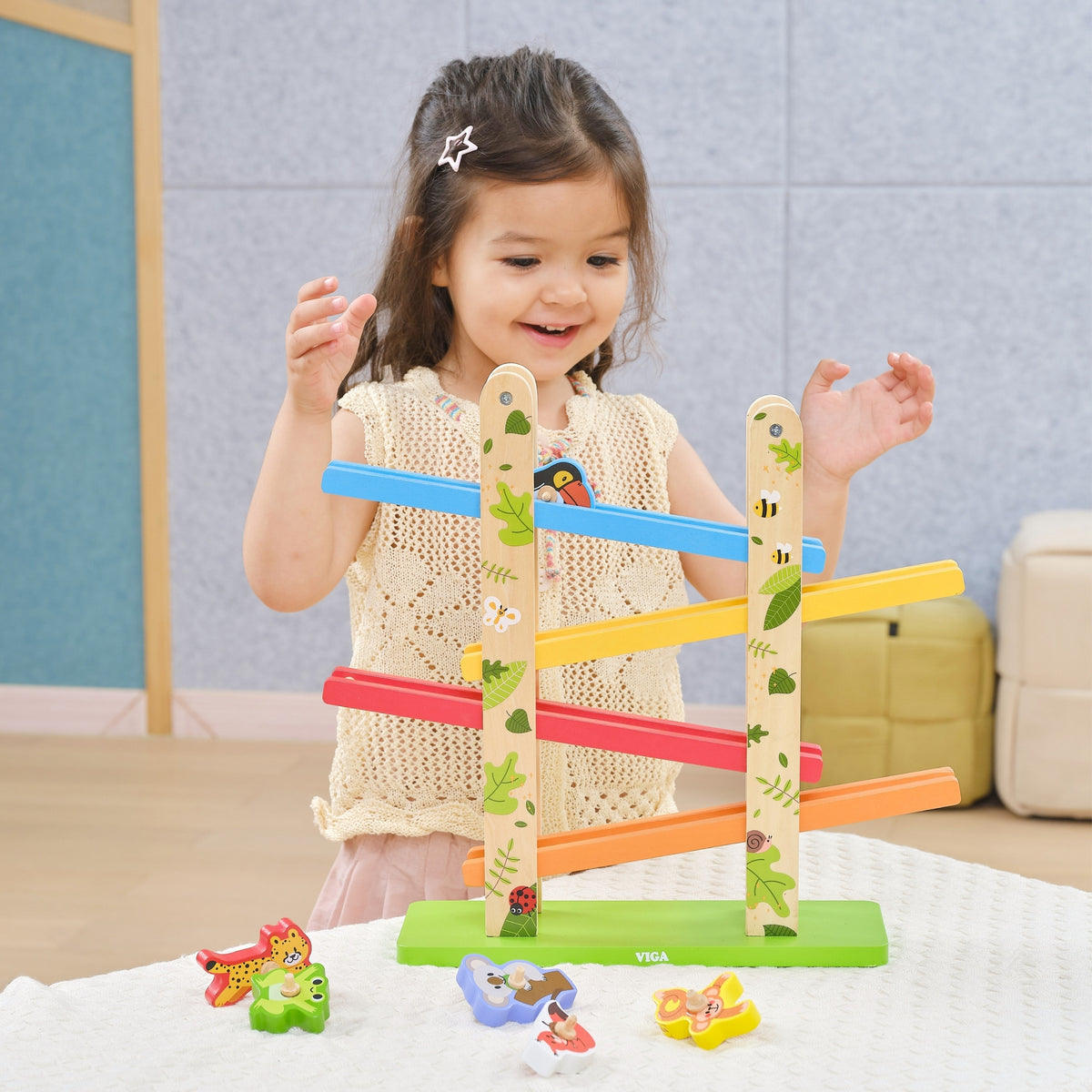 Viga jungle animal slide – four colourful tracks