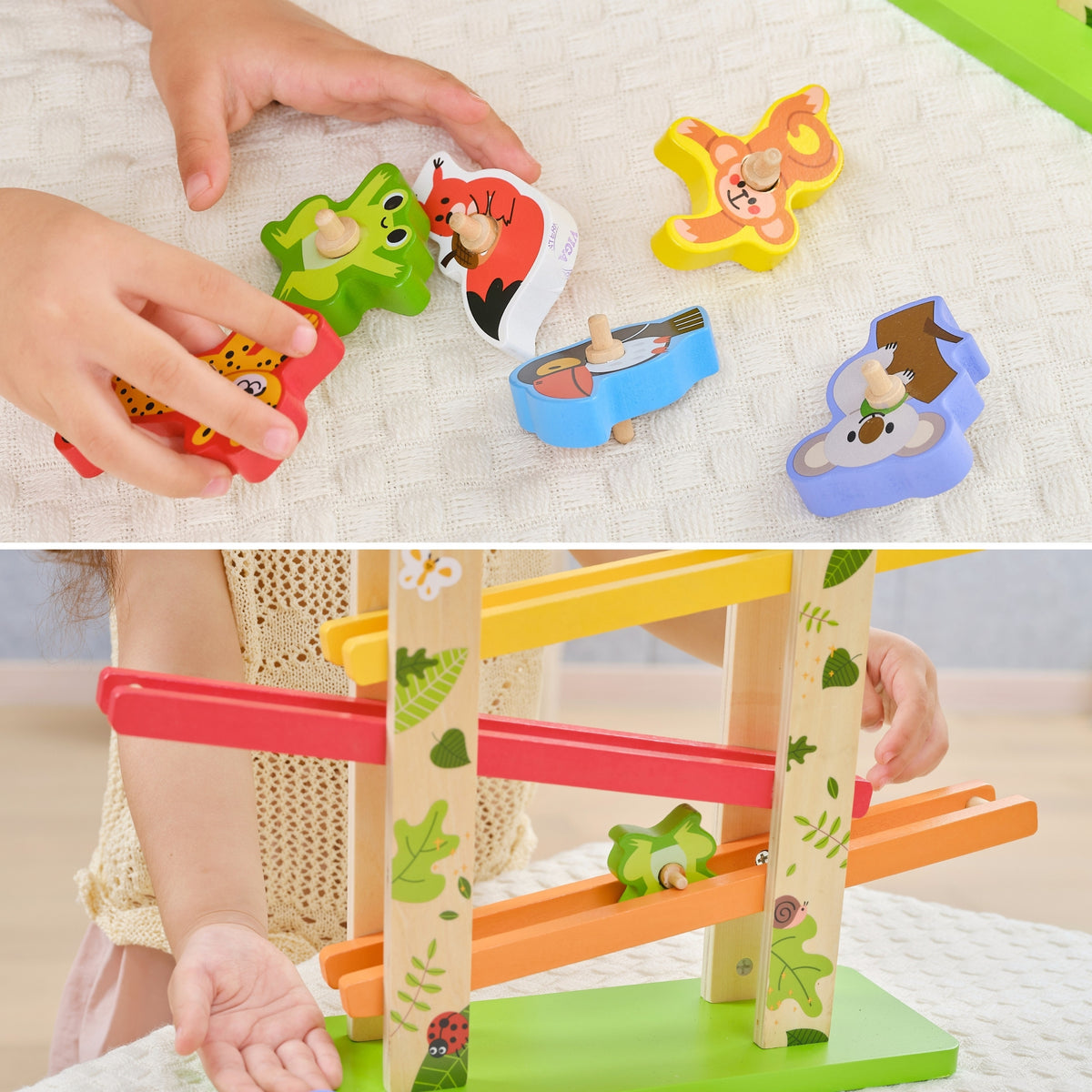 Viga jungle animal slide – stable wooden base