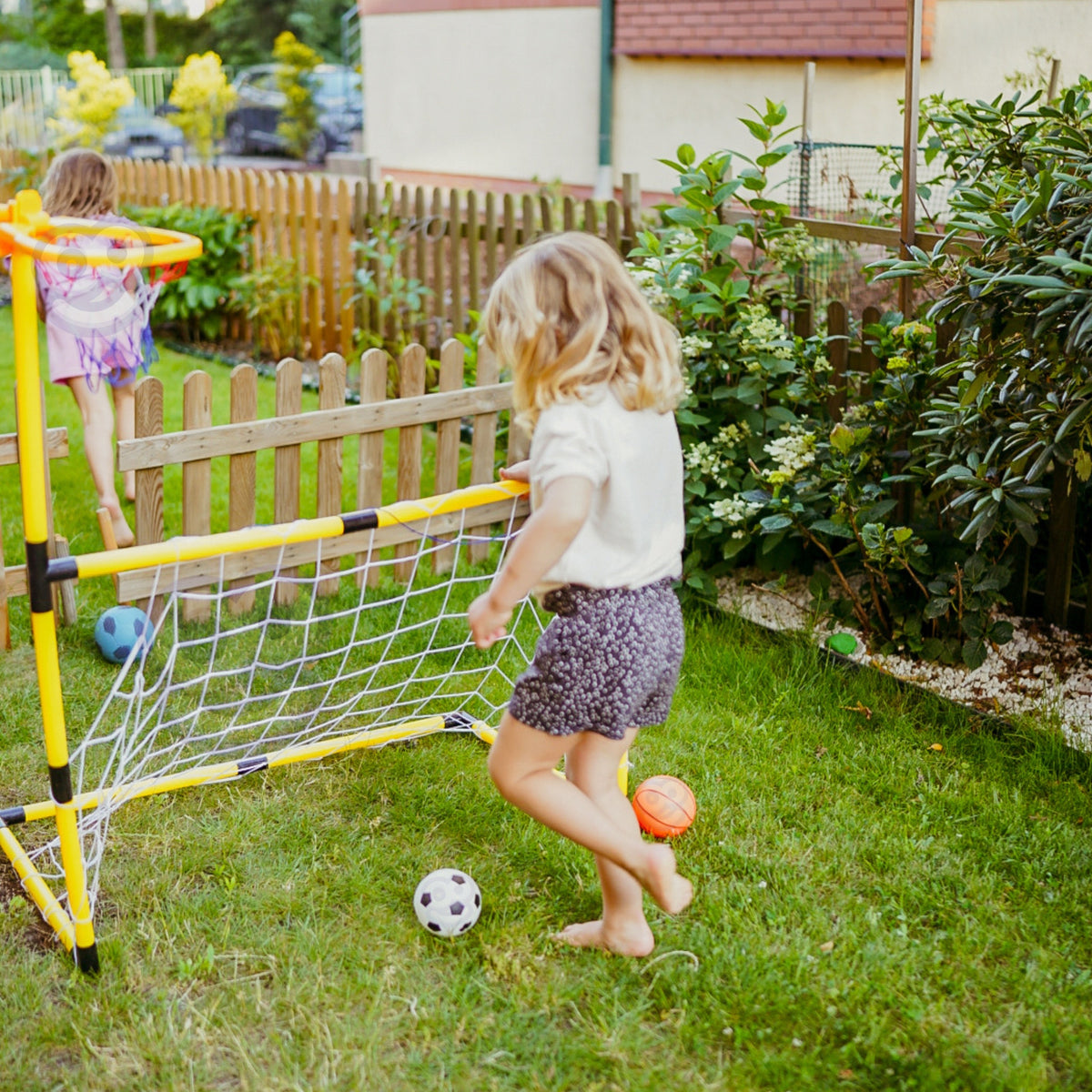Sporta komplekts 2 in 1 – basketbola grozs 124 cm augstumā