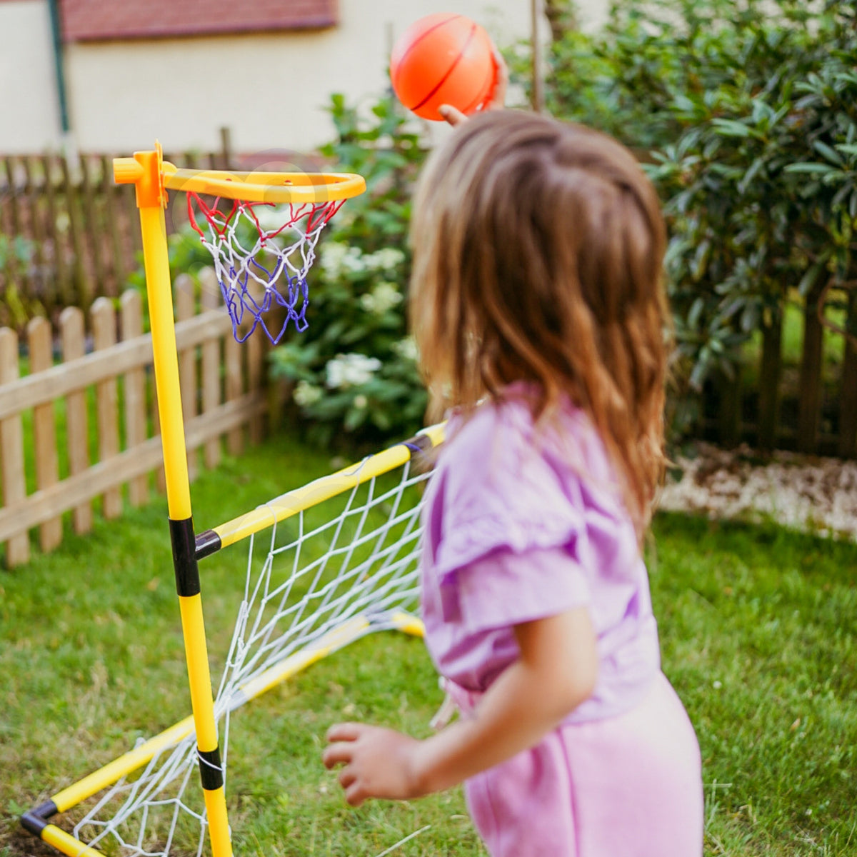 Sporta komplekts 2 in 1 – futbola un basketbola bumba, pumpis