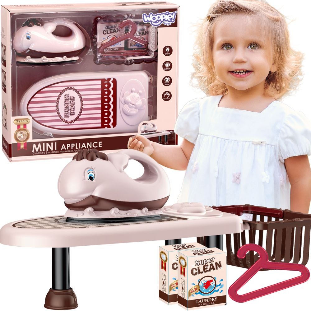 Woopie 2-in-1 Toy Ironing Set with Musical Iron, 7 Pieces