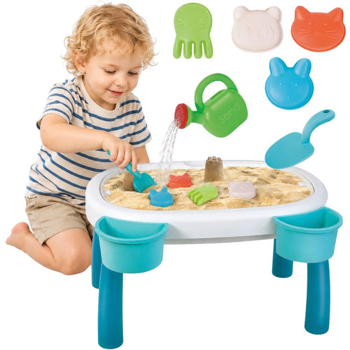 Woopie 2-in-1 smilšu un ūdens galdiņš ar piederumiem